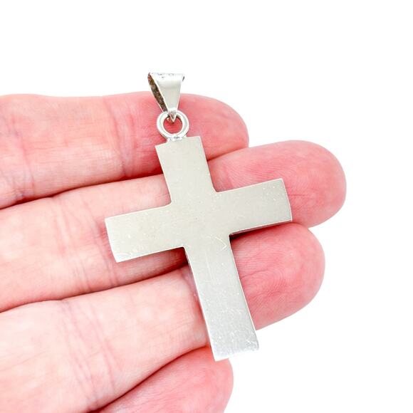 Religious Cross Pendant | Taxco TC-194 Mexico | Sterling Silver 925 - Picture 1 of 7